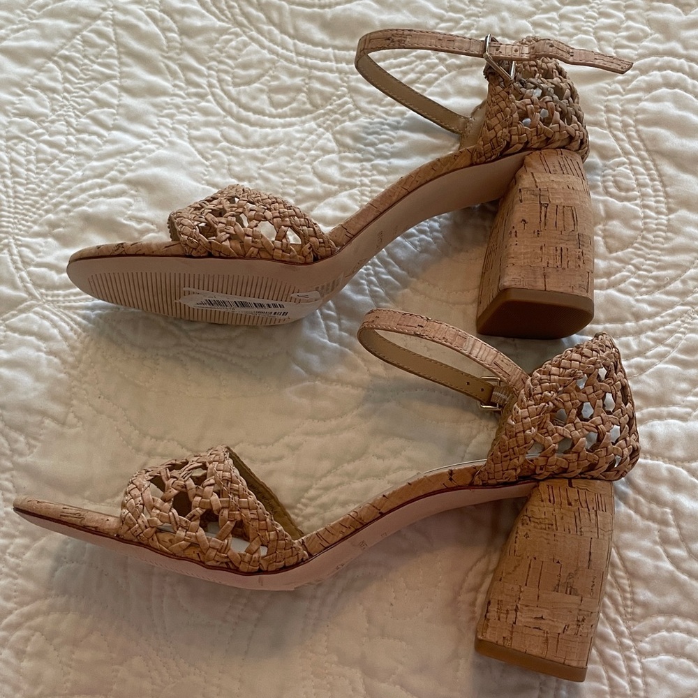 New Antonio Melani Gretel Cork Woven Sandals Heels size 8 - Picture 4 of 10